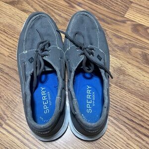 Sperry Gray Top-Sider Canvas Upper Memory Foam Boat Shoes Men's 10M